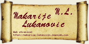 Makarije Lukanović vizit kartica